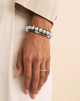 Sparkling Jewels Armband Smokey Quartz Roundel Interstellar Silver SB-GEM23-MIX-RDL