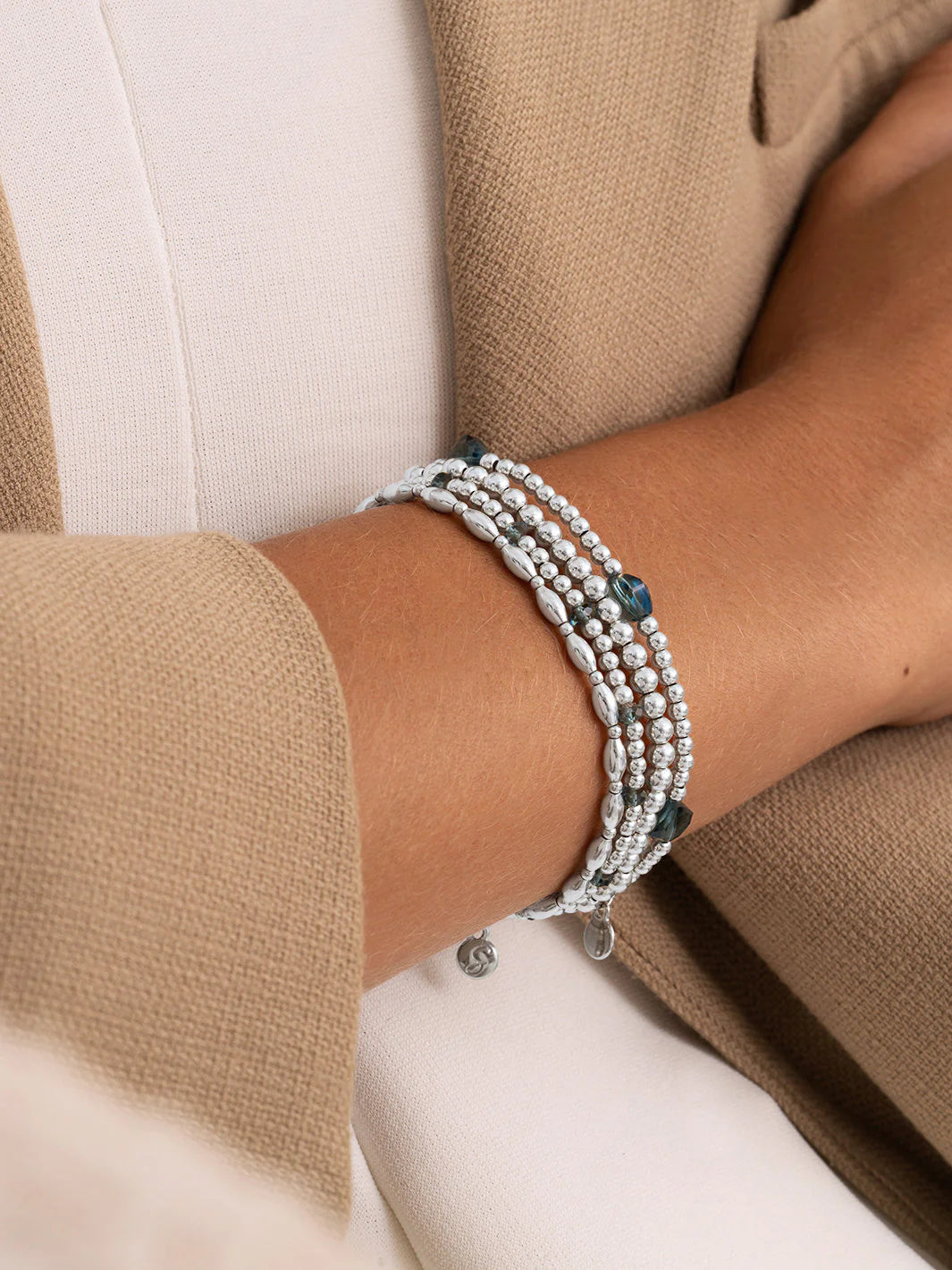 Sparkling Jewels Armband Rookkwarts SB-GEM23-MIX-FCTRDL Zilverkleurig