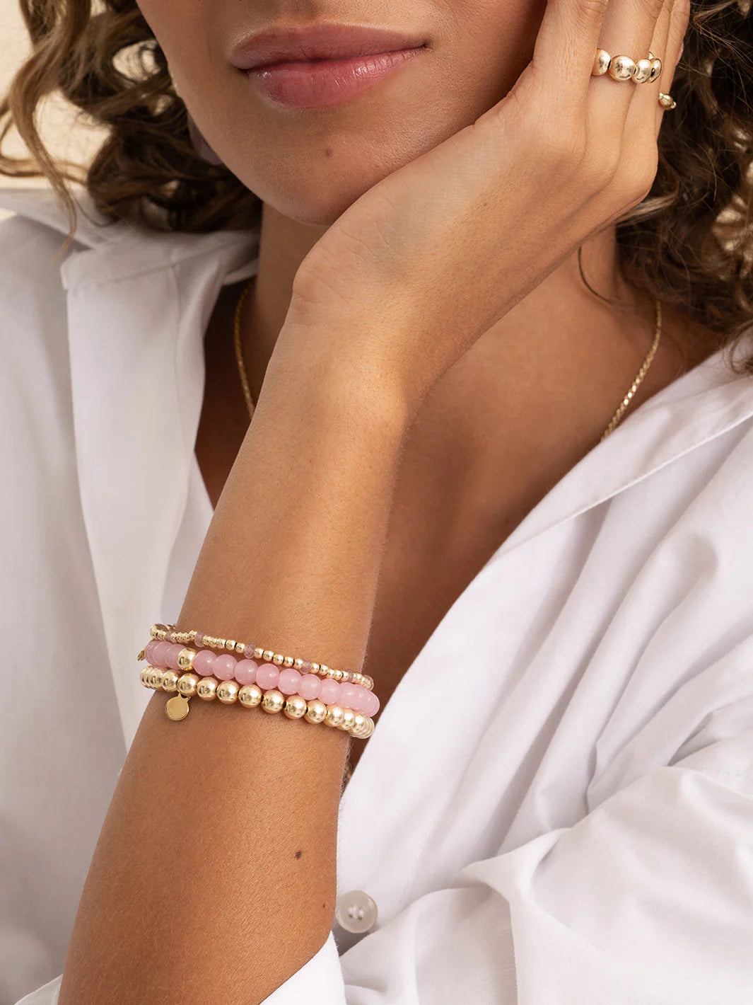 Sparkling Jewels Armband Opaliet SBG-GEM66-ADD-6MM Goudkleurig