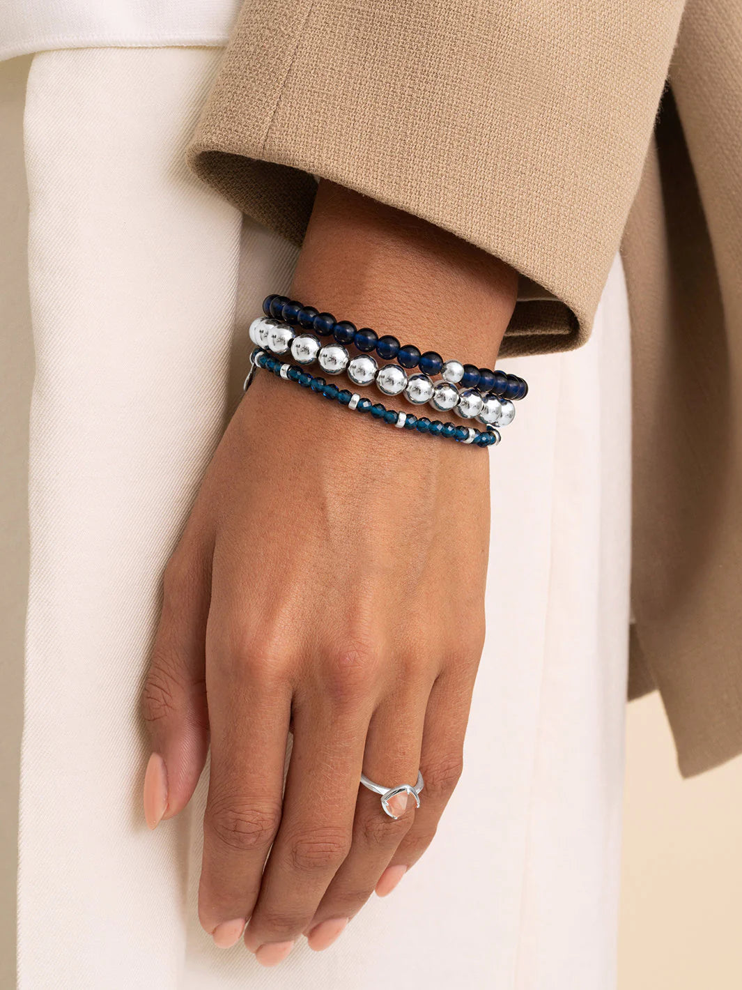 Sparkling Jewels Armband Kwarts SB-GEM67-MIX-RDL Zilverkleurig