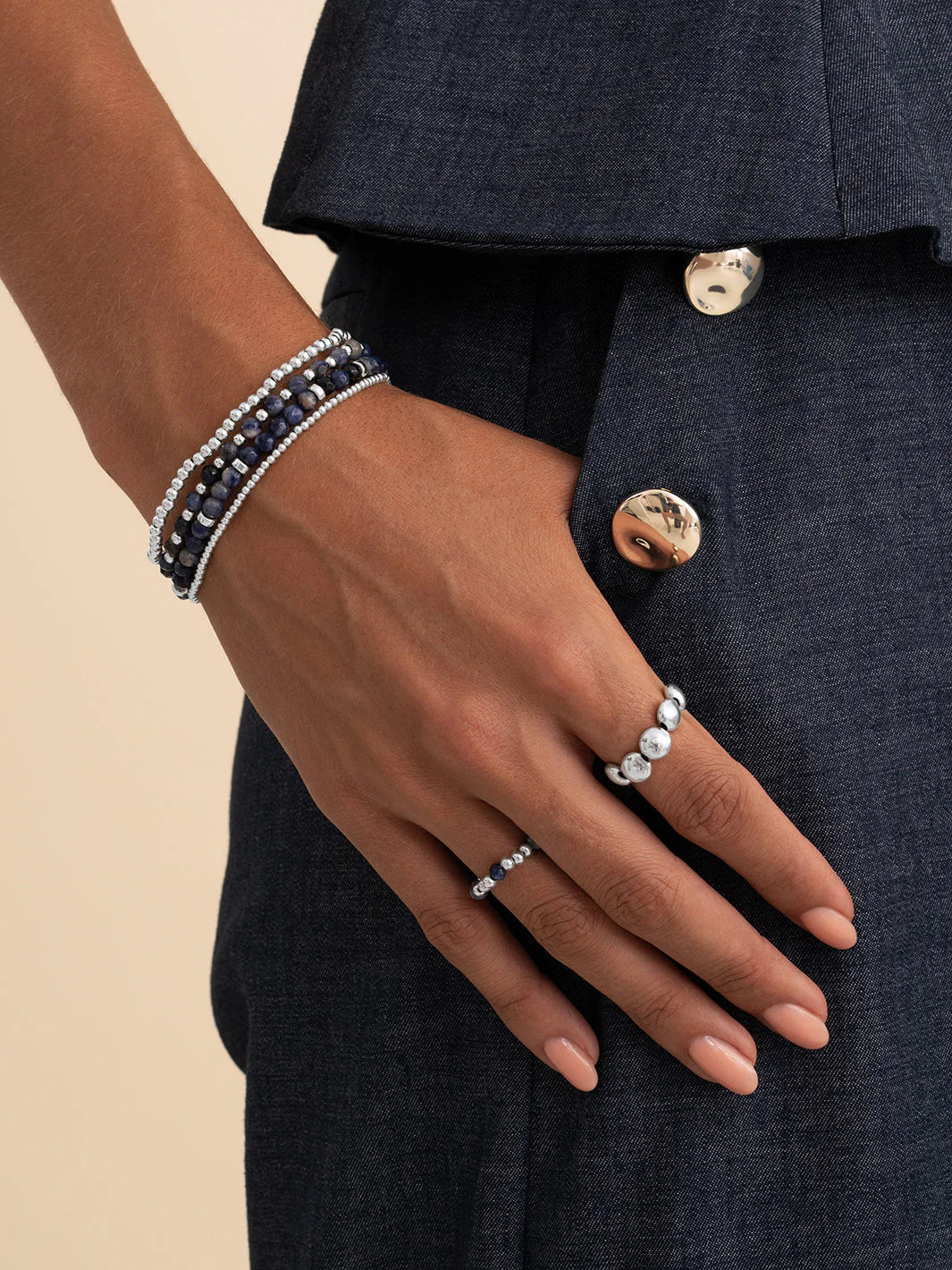 Sparkling Jewels Armband Sodaliet SB-GEM20-MIX-RDL Zilverkleurig