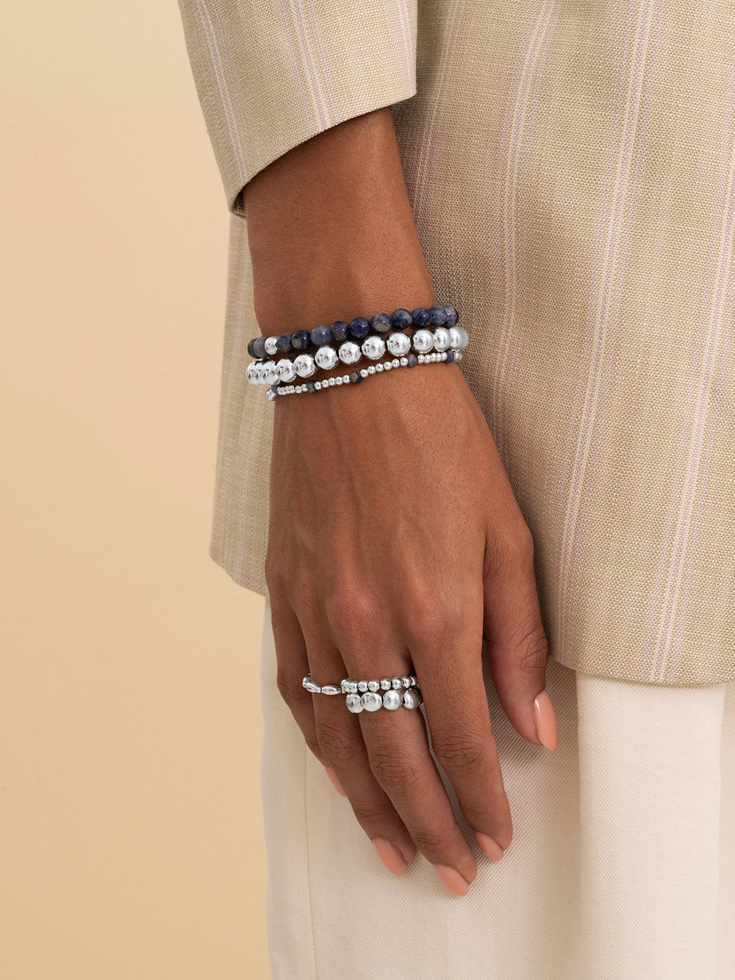 Sparkling Jewels Armband Sodaliet SB-GEM20-ADD-6MM Zilverkleurig
