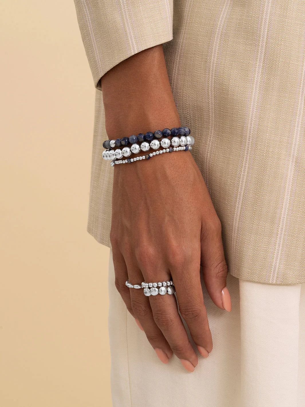 Sparkling Jewels Armband Sodaliet SB-GEM20-MIX-FCTRDL Zilverkleurig