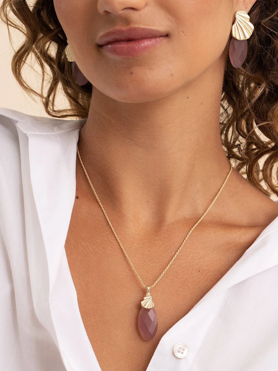 Sparkling Jewels Edelsteen Hanger Leaf - Pink Opaliet PENGEM66-FCT-S