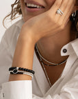 Sparkling Jewels Armband Silver - Onyx Twist SB-S-3MM-TG07