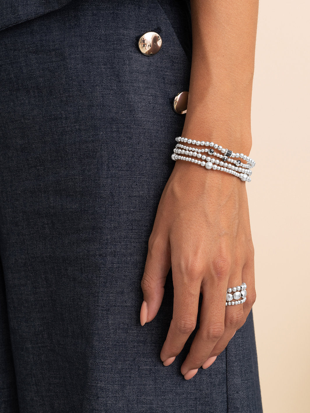 Sparkling Jewels Armband 3 Beads zirkonia SB-S-3MM-CB02 Zilverkleurig