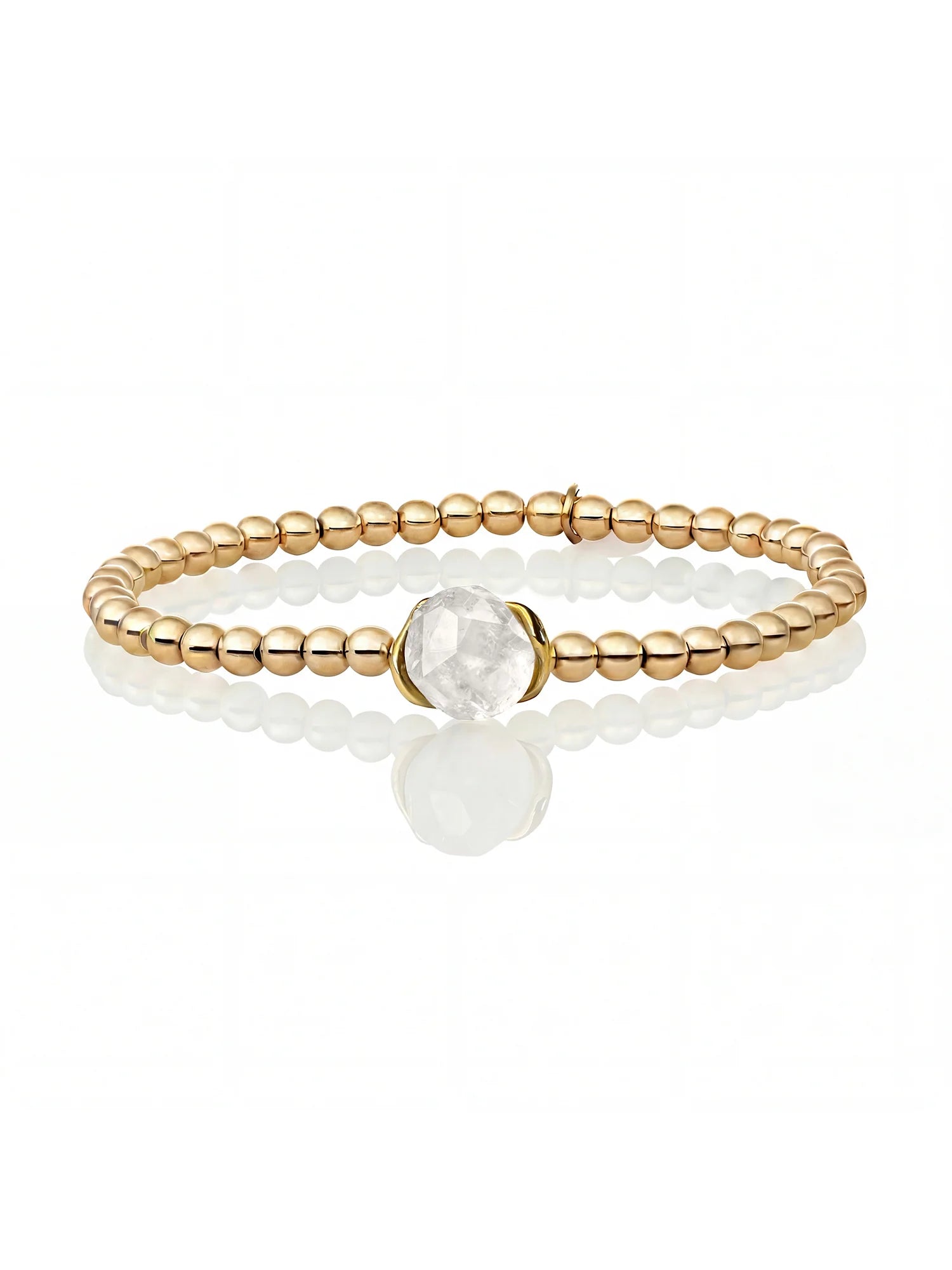 Sparkling Jewels Armband Opaliet SB-G-4MM-HEART-G66 Goudkleurig