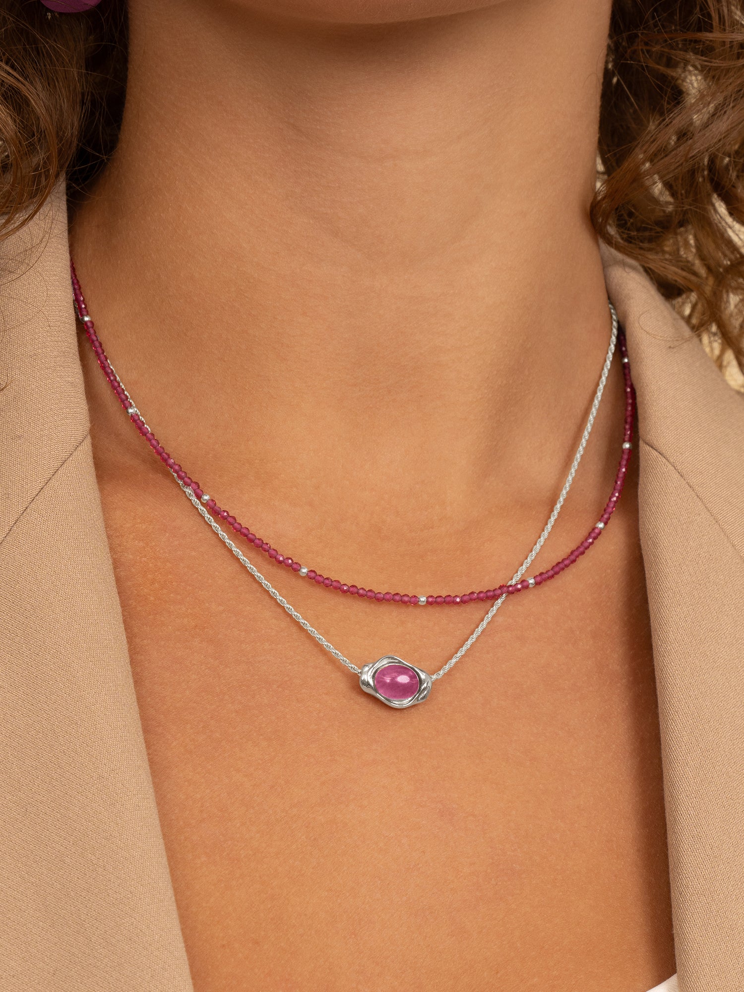 Sparkling Jewels Ketting Wheat Chain SN-WS-042 Zilverkleurig