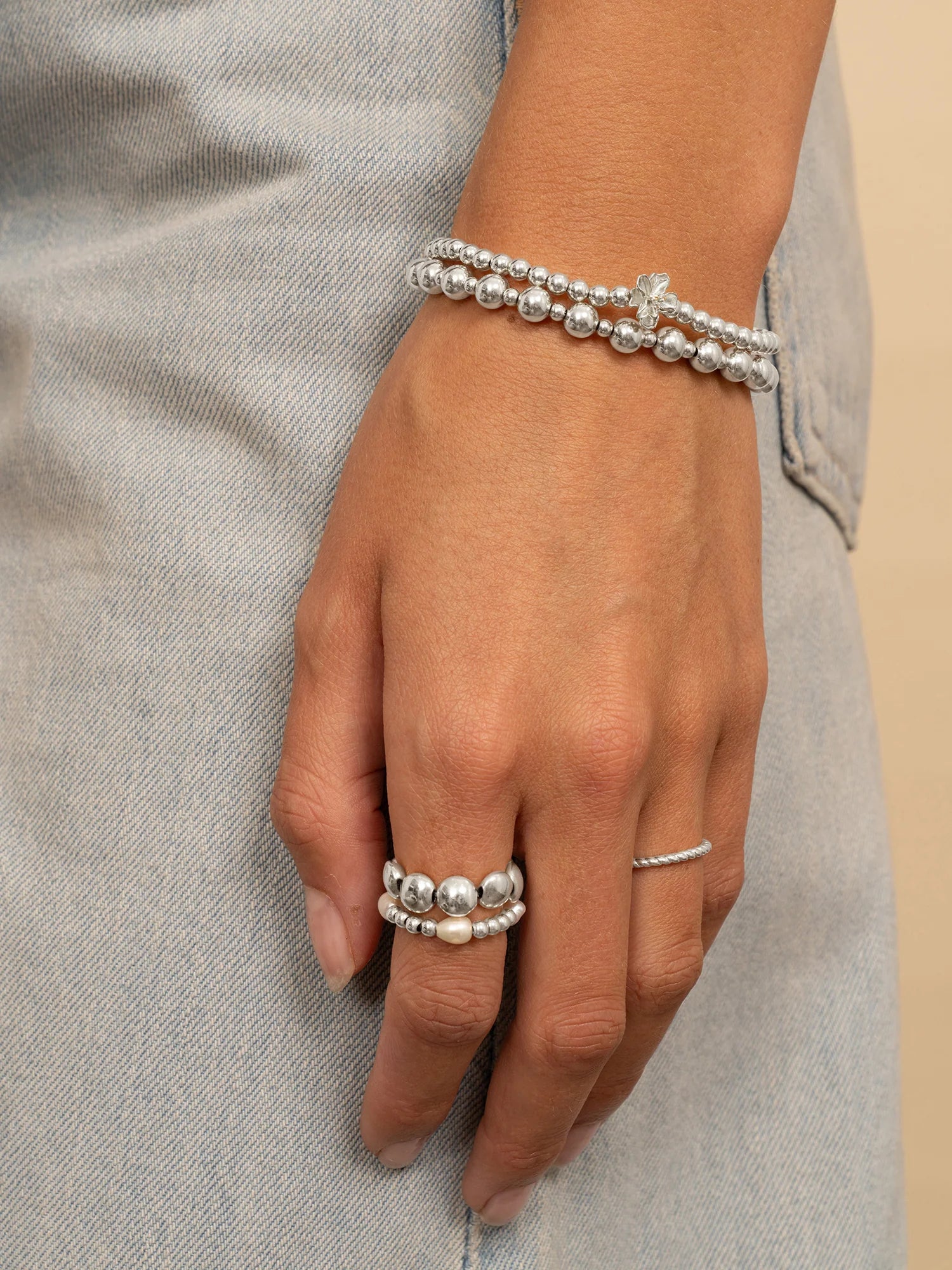 Sparkling Jewels Armband Zirkonia SB-S-4MM-FLOWER-02 Zilverkleurig