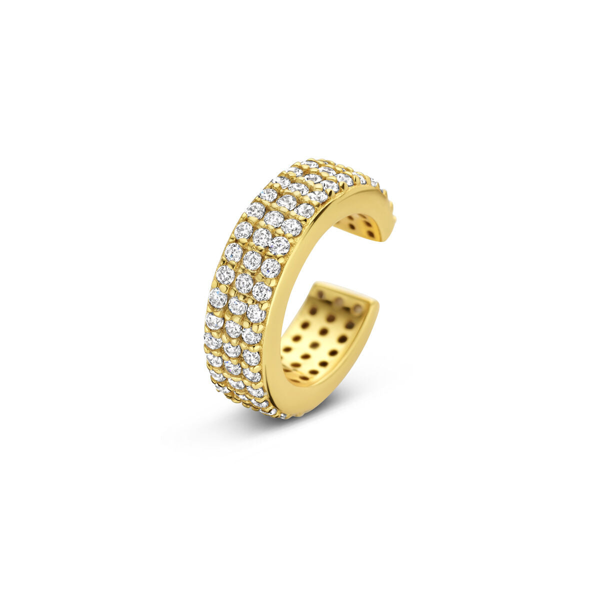 Fantasy Collection Ear cuff zirkonia 12,5 mm zilver verguld oorbellen