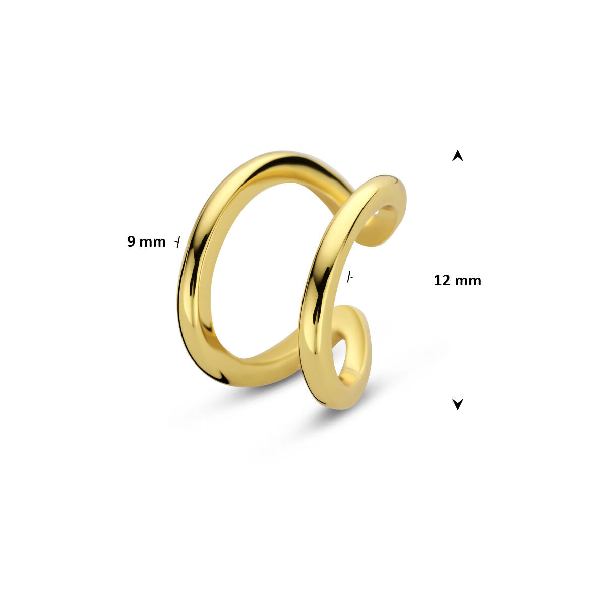 Fantasy Collection Ear cuff 12 mm 1 micron zilver verguld oorbellen