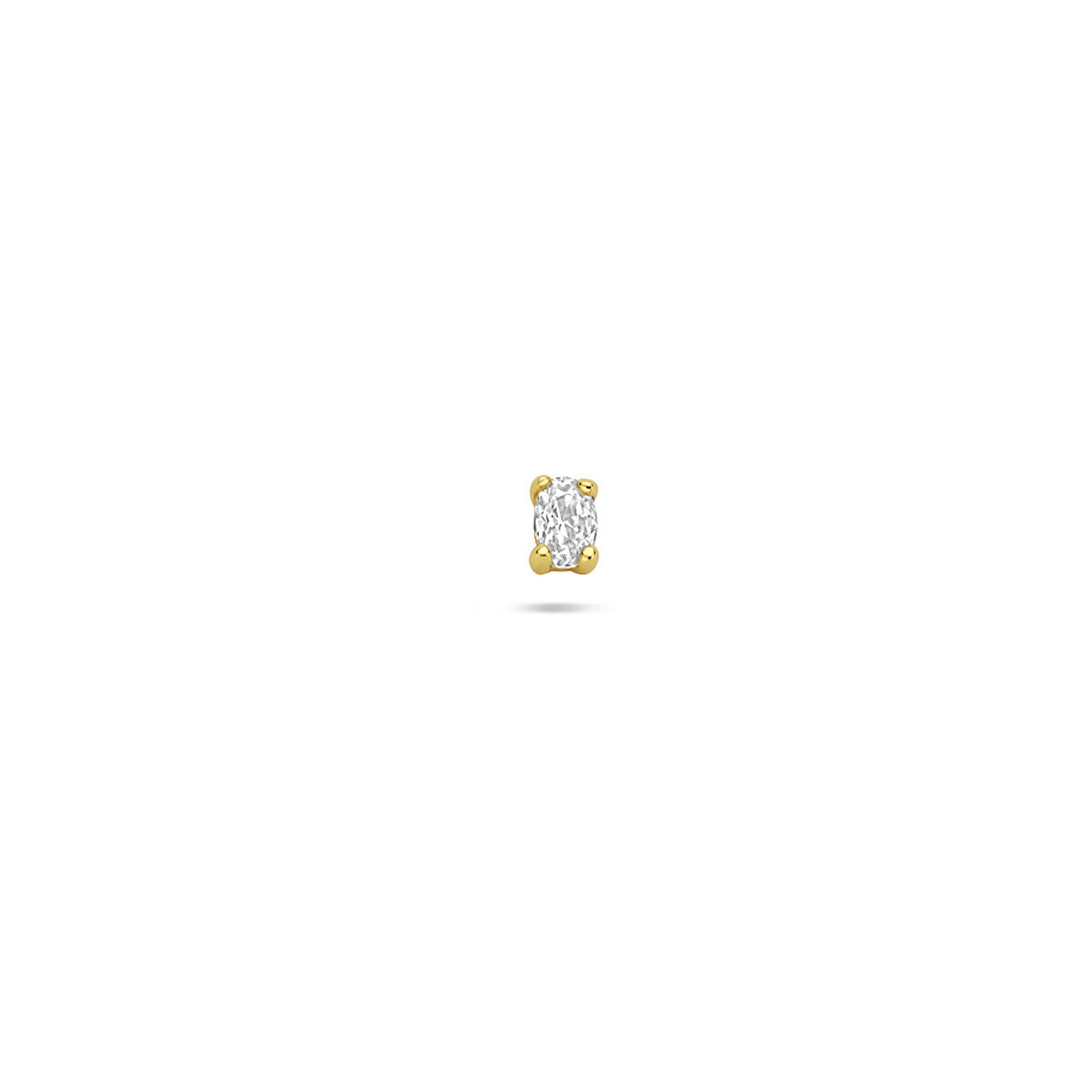 Fantasy Collection Flat back piercing ovaal zirkonia 3 mm 1 micron zilver verguld