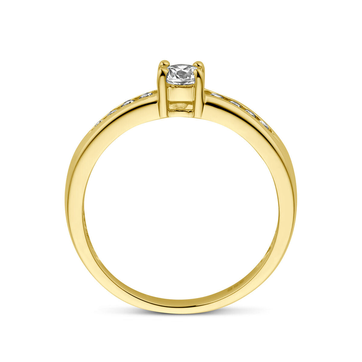 Ring zirkonia 14K geelgoud