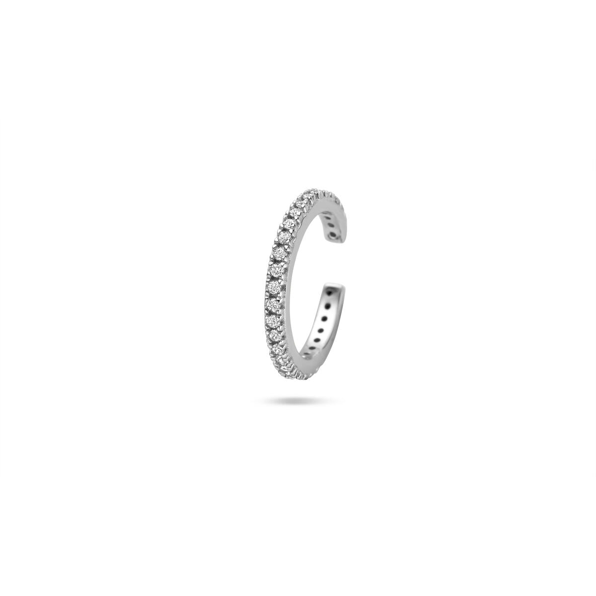 Zilveren gerhodineerde ear cuff zirkonia 14 mm - 1341290