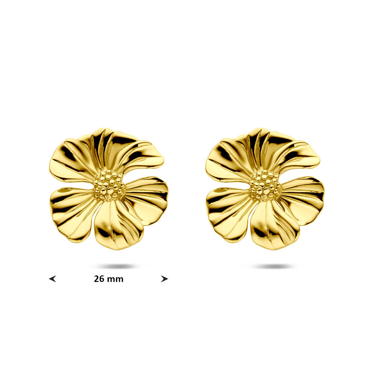 Fantasy Collection Oorbellen bloem ion plating 26 mm edelstaal