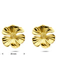 Edelstalen oorknoppen bloem ion plating 26 mm - 6506210