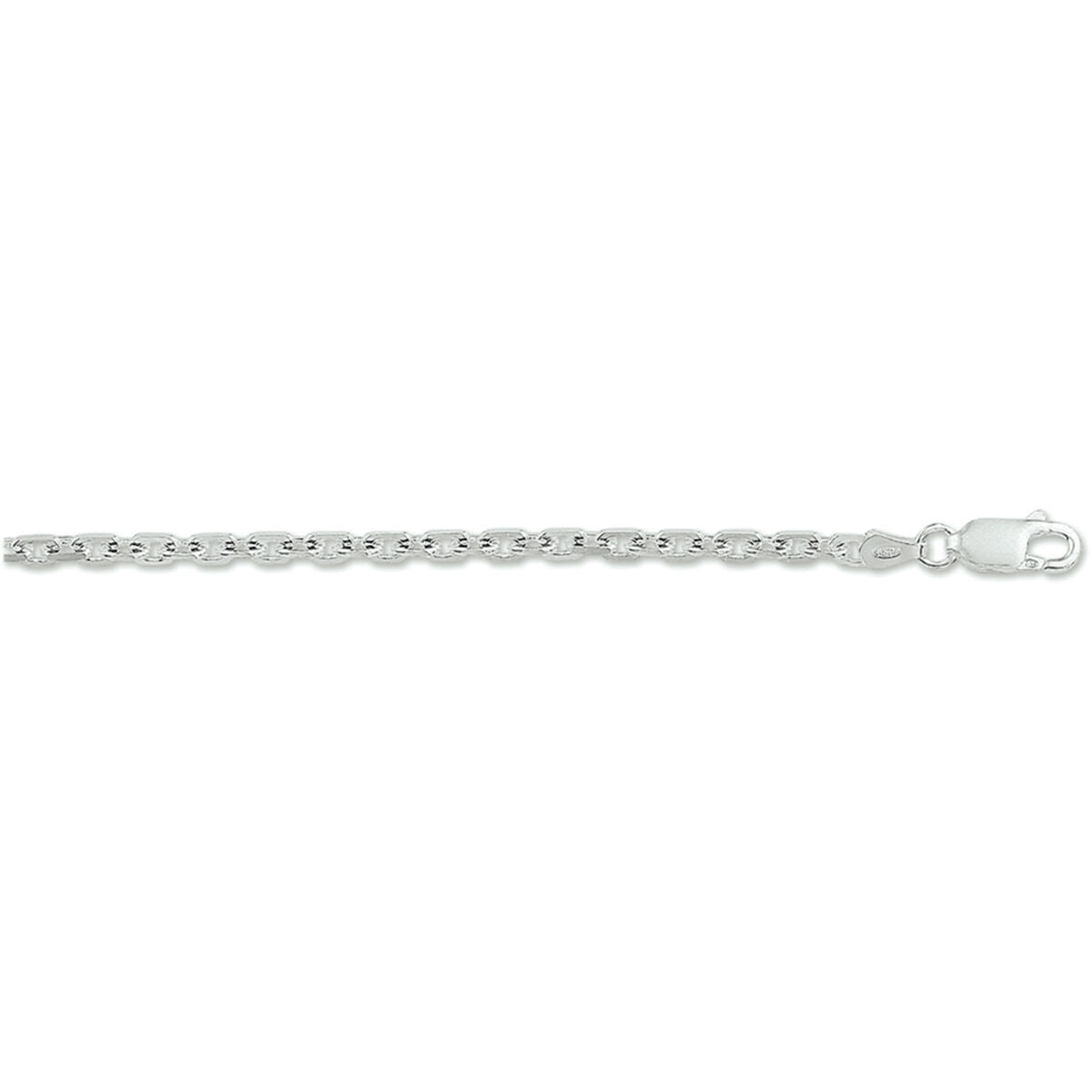 Fantasy Collection Anker gediamanteerd 2,5 mm zilver wit