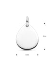 Zilveren gerhodineerde graveerhanger druppel 15 mm - 1340754 - PansiteNederland.nl
