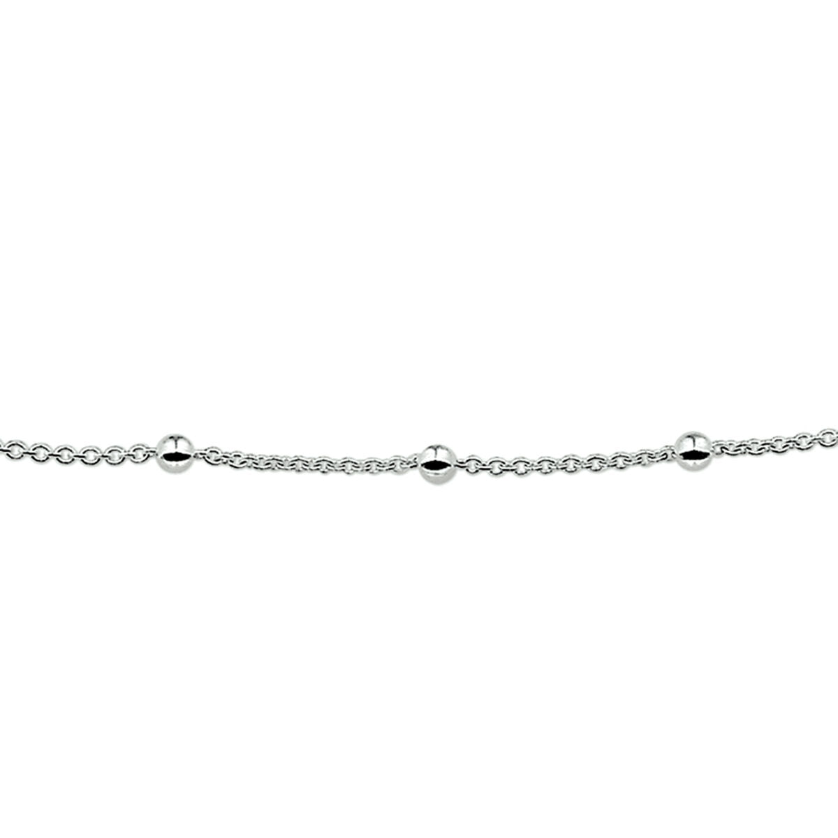 Fantasy Collection Collier anker en bolletjes zilver wit