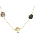 14K geelgoud collier zwart rutiel en onyx 42 - 45 cm 4023147 - PansiteNederland.nl