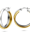 Zilveren vergulde (geel/rhodium) oorringen 23,5 mm 1 micron - 2200469 - PansiteNederland.nl