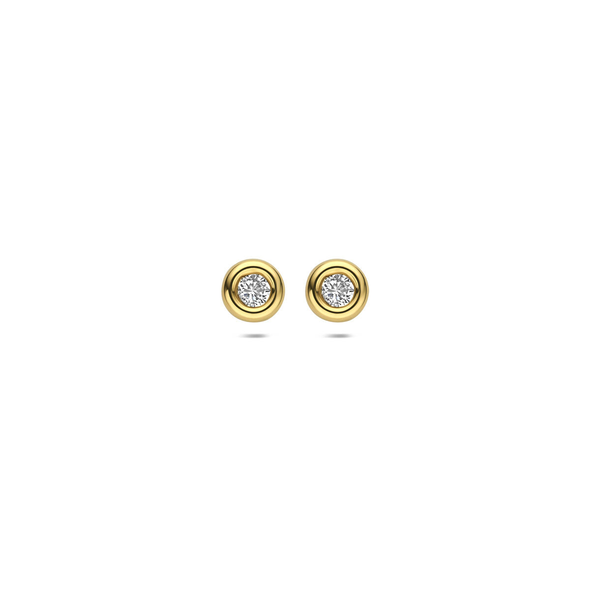 Oorknoppen lab grown diamant f vs 14K geelgoud wit