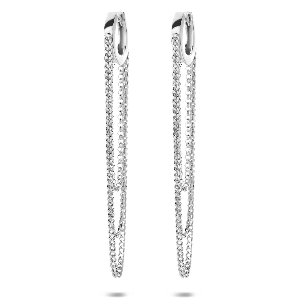 Oorringen schakel zilver gerhodineerd 68 mm