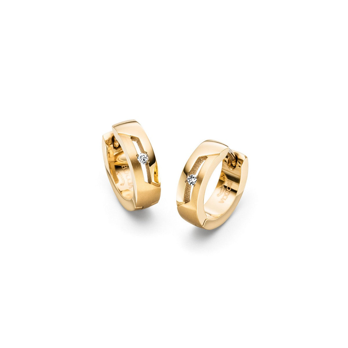 Boccia Titanium Diamant Oorbellen 05045-05 Goudkleurig 14.5 mm