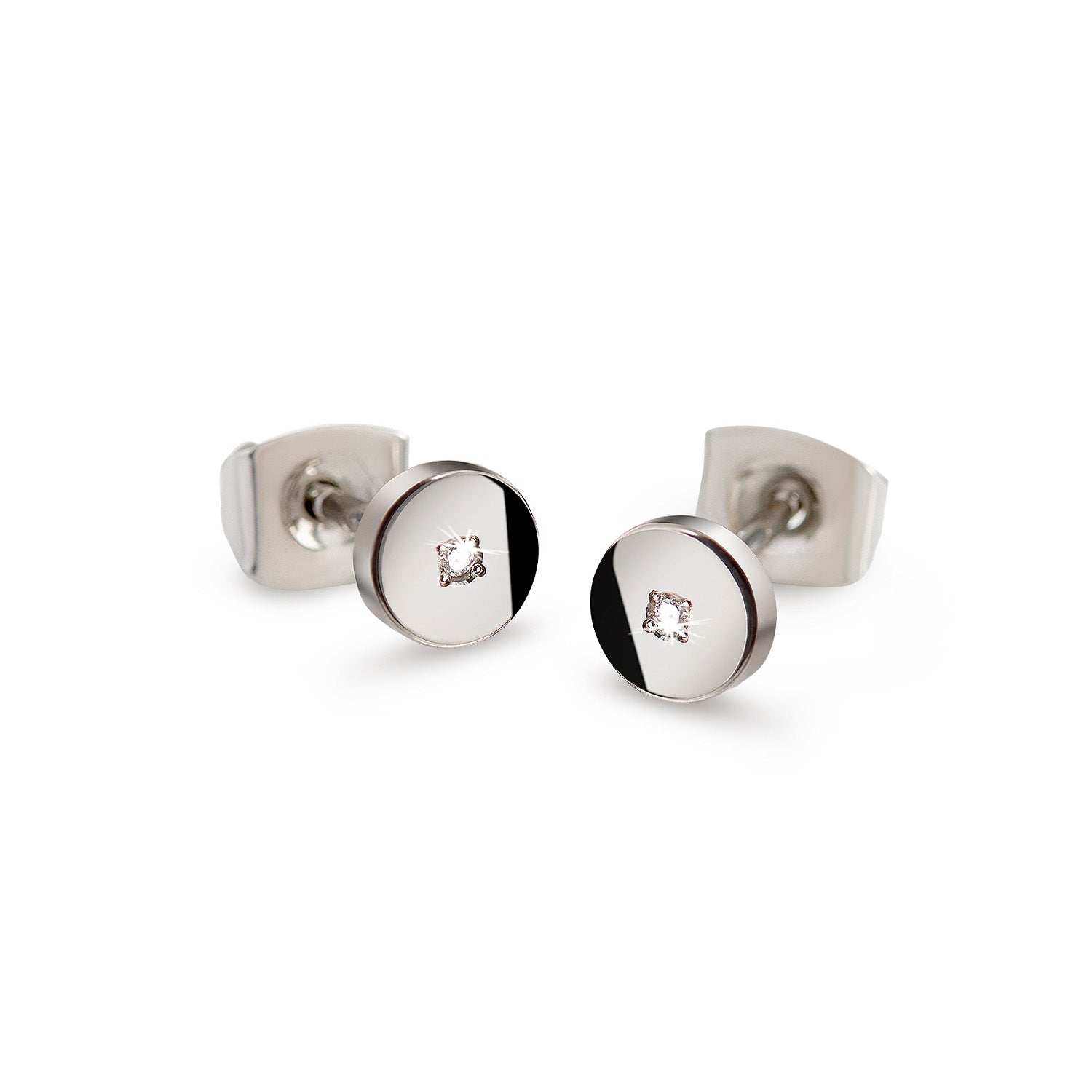 Boccia Titanium Diamant Oorknoppen 05064-03 Zilverkleurig 5 mm oorbellen