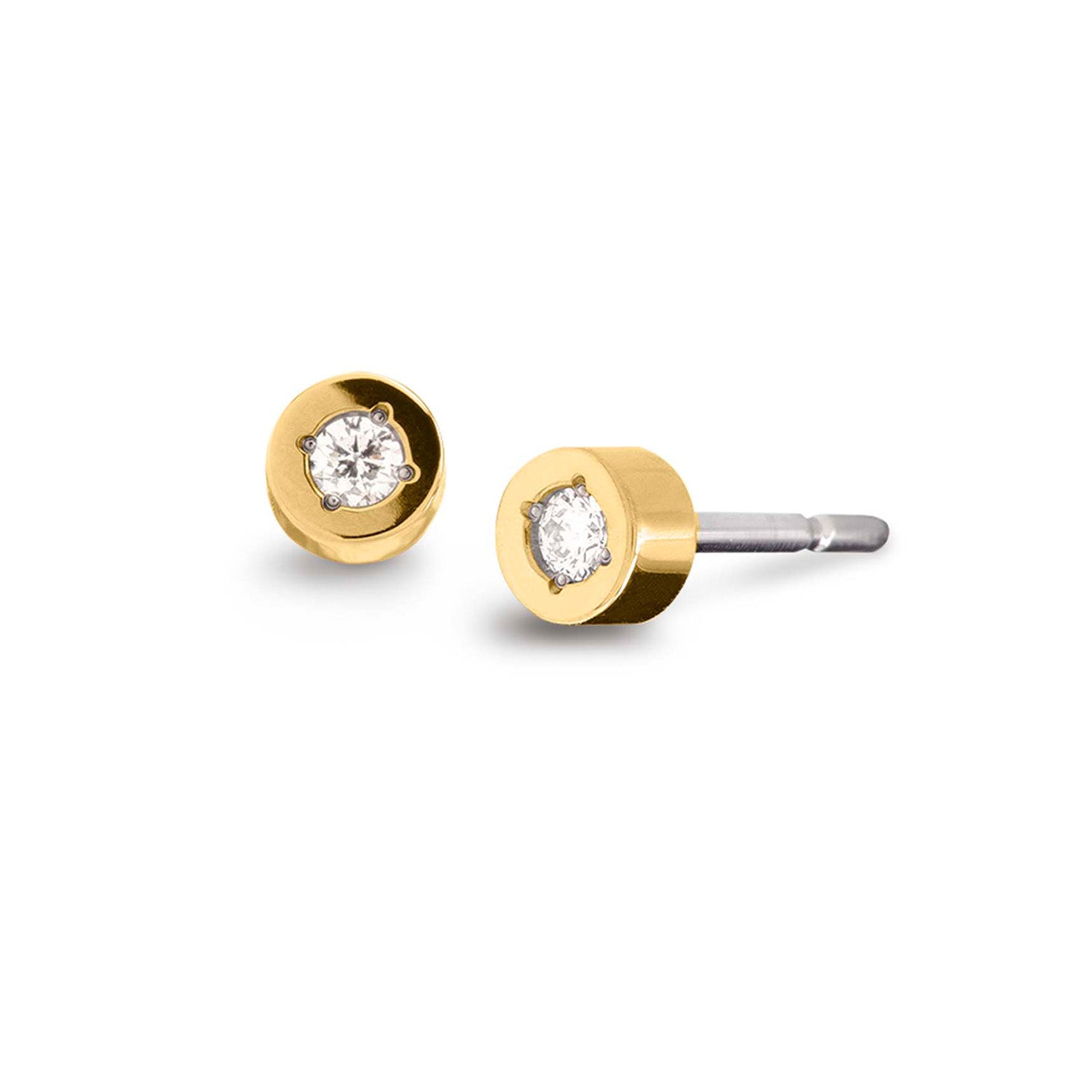 Boccia Titanium Diamant Oorknoppen 05083-04 Goudkleurig 4 mm