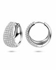 Zilveren gerhodineerde klapoorringen zirkonia 18 mm - 1341908