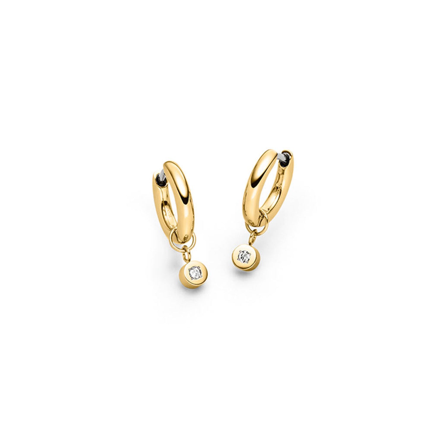 Boccia Titanium Diamant Oorbellen 05086-04 Goudkleurig 18 mm