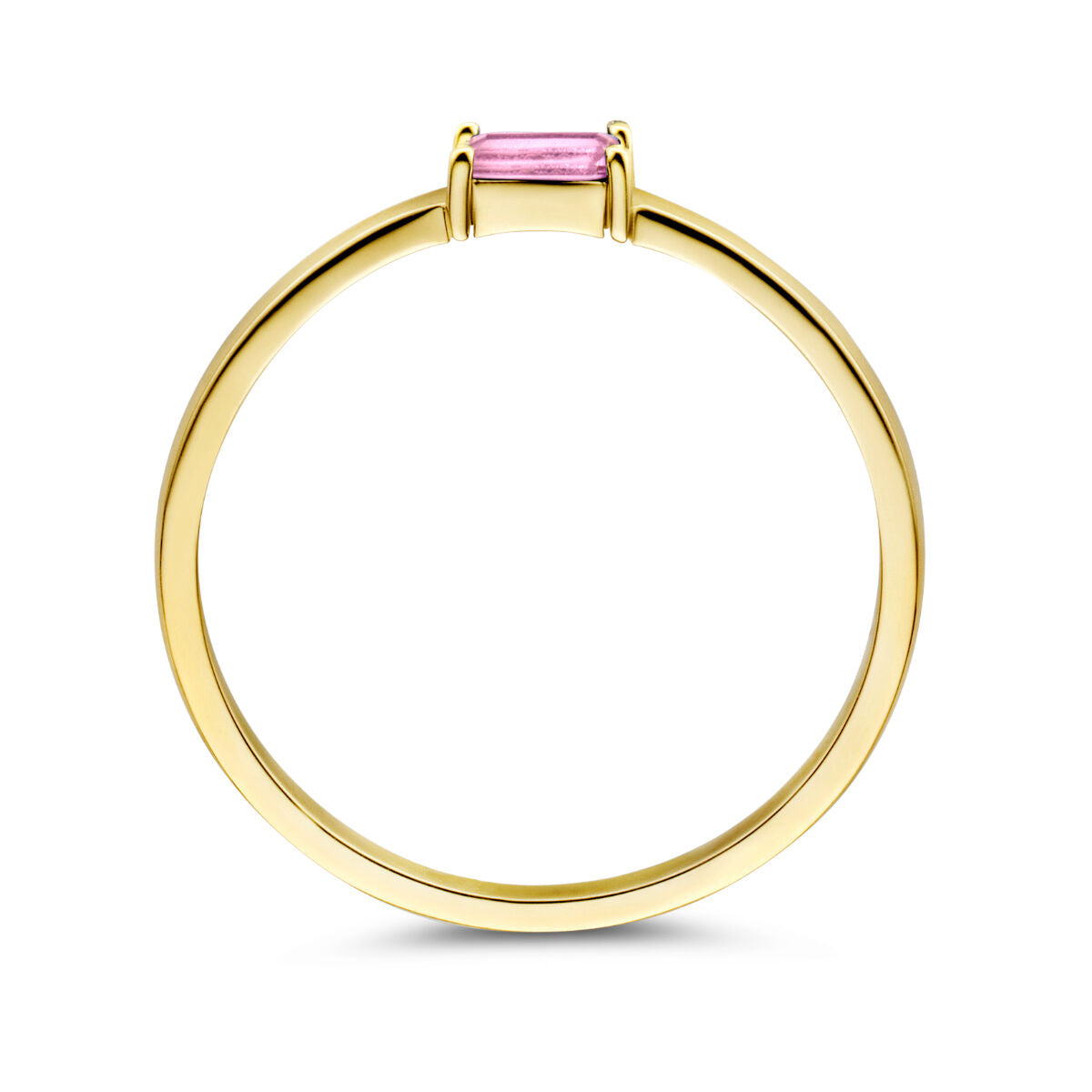 Ring met geboortesteen toermalijn oktober 14K geelgoud
