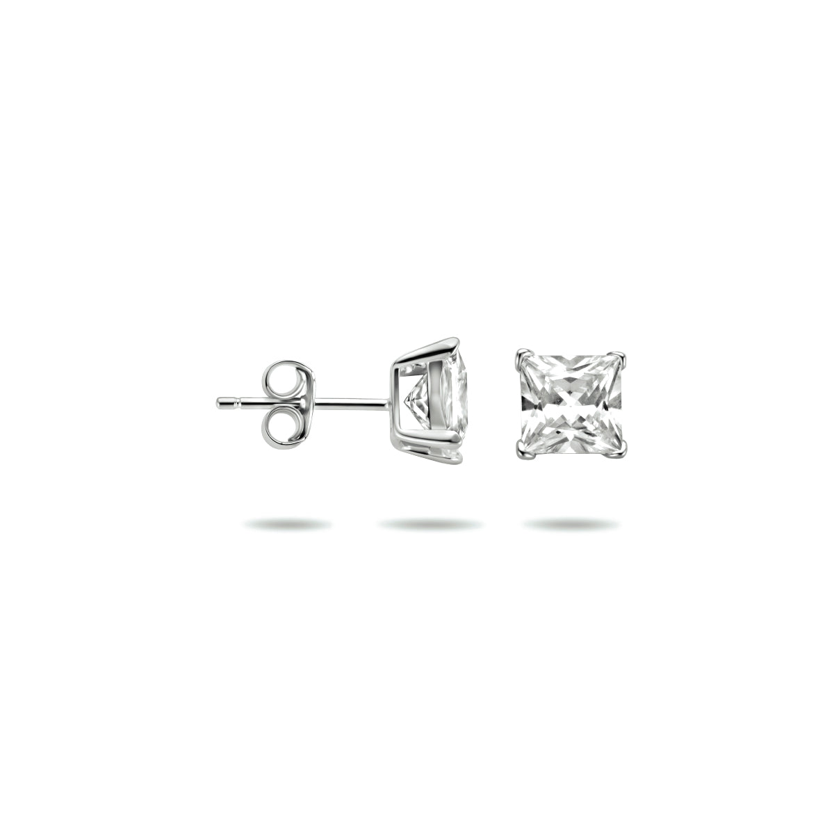 Oorbellen zirkonia zilver 6 mm #Diameter steen (mm)_6