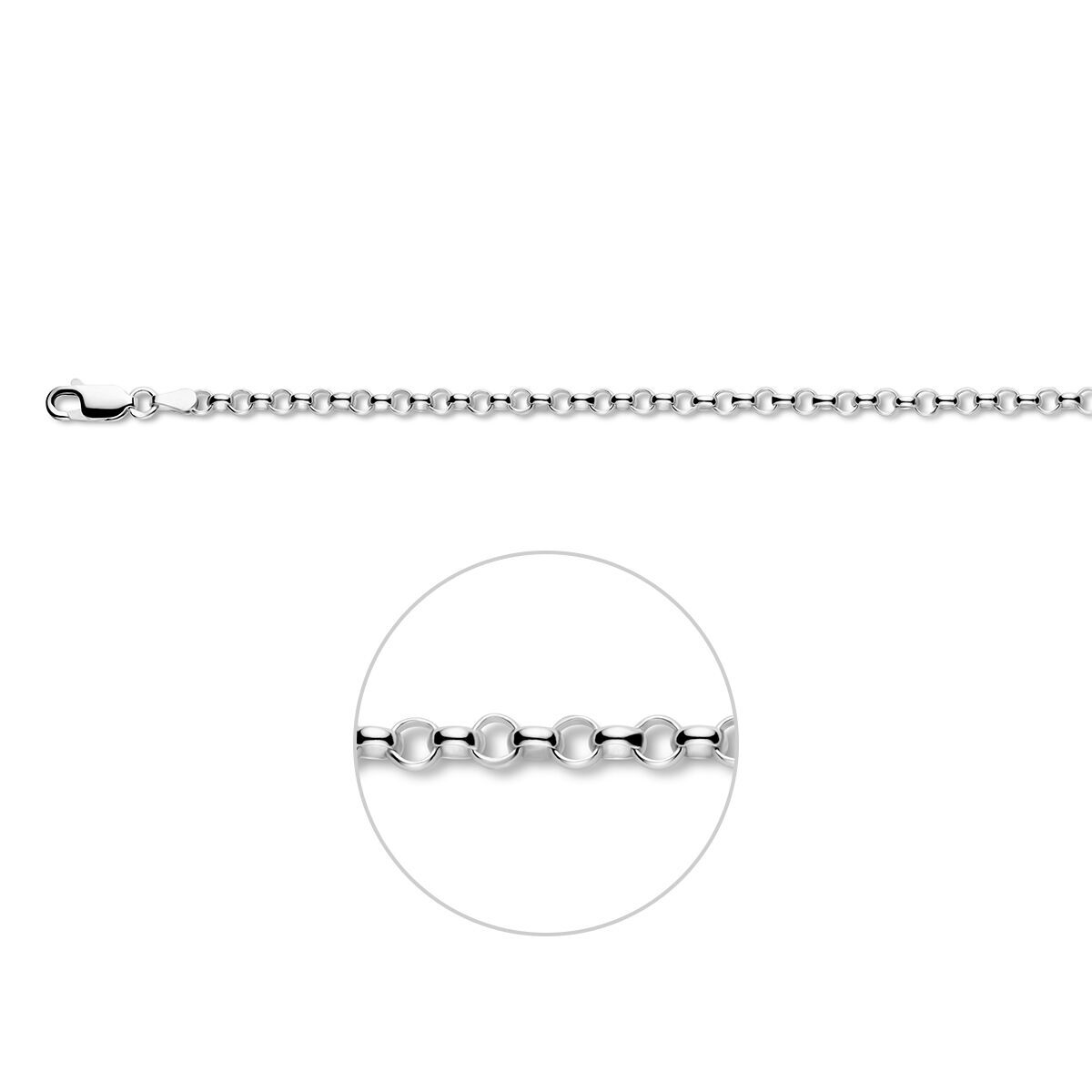 Jasseron 3,6 mm zilver gerhodineerd