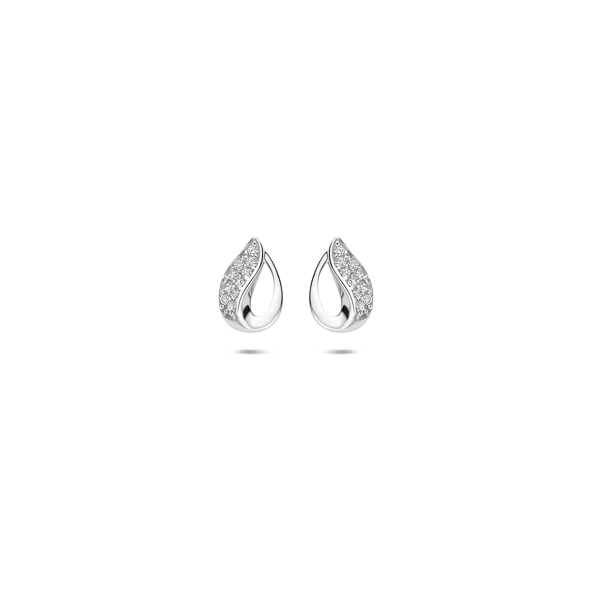 Oorknoppen zirkonia zilver gerhodineerd 8,5 mm