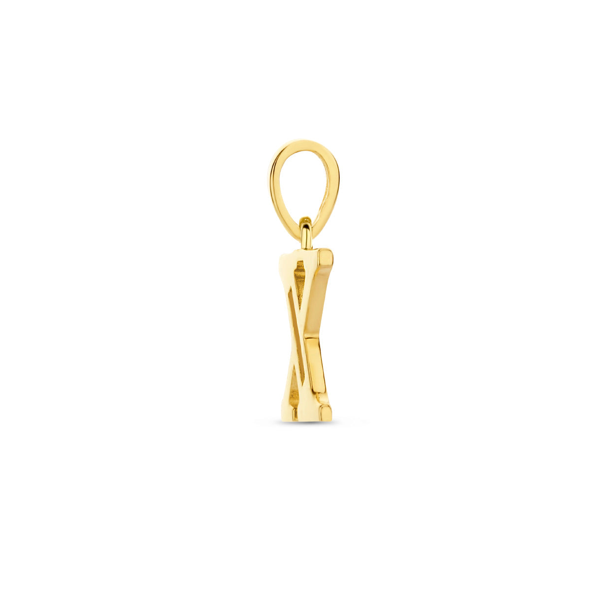 Hanger letter X zirkonia 14 mm 14K geelgoud #Letter_X