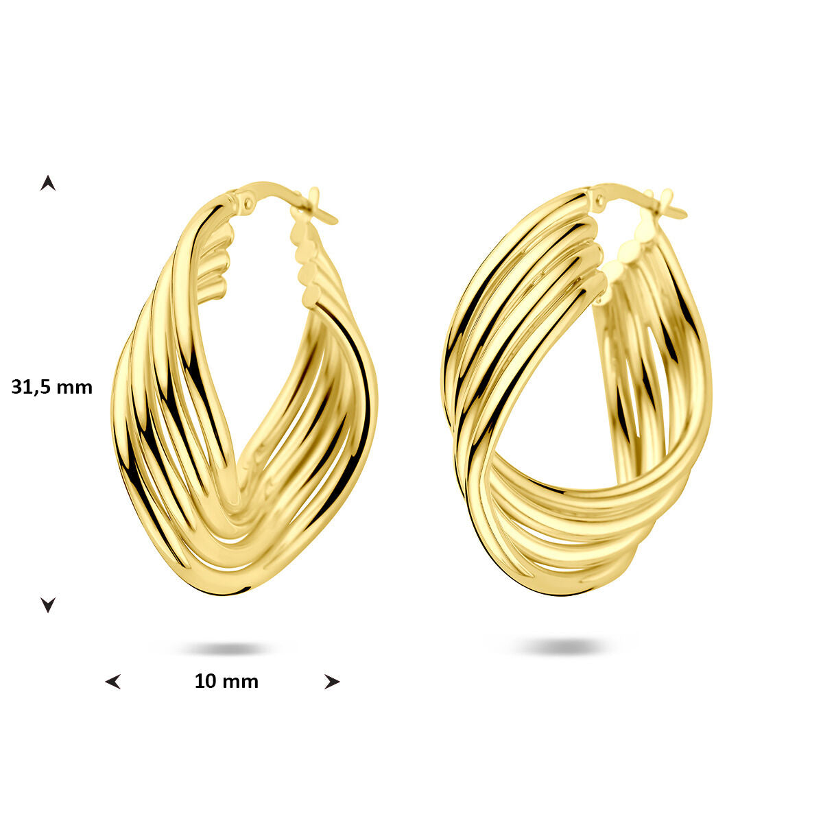 Fantasy Collection Oorbellen 31,5 mm 1 micron zilver verguld