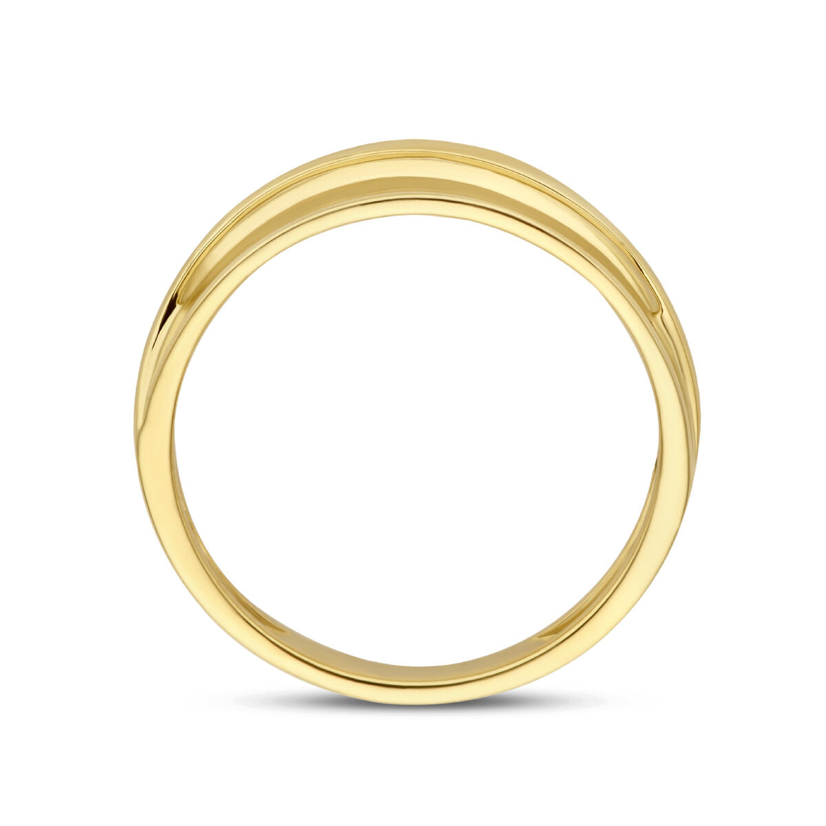 Ring poli/mat 14K geelgoud
