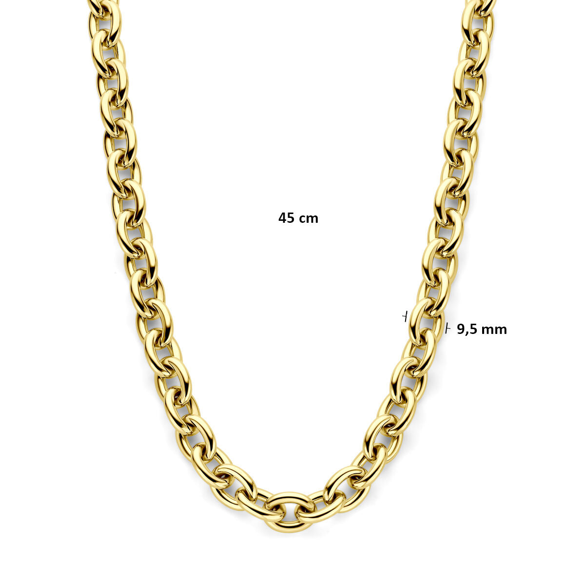 Fantasy Collection Collier 9,5 mm 45 cm 14K geelgoud