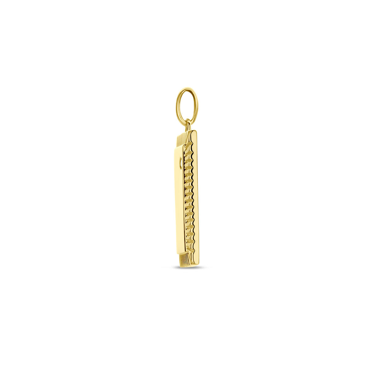 Fantasy Collection Graveerhanger diamant 0.01ct h p 20 mm 14K geelgoud