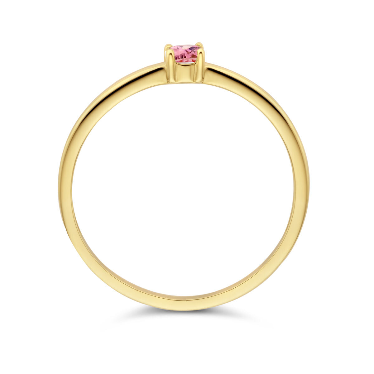 Ring met geboortesteen toermalijn oktober 14K geelgoud