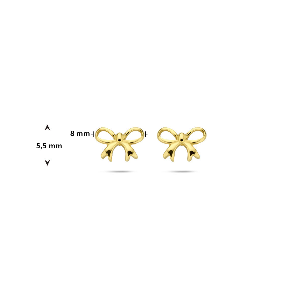 Fantasy Collection Oorbellen strik 5,5 mm 14K geelgoud