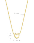 14K geelgoud collier hart 41 + 4 cm 4018338
