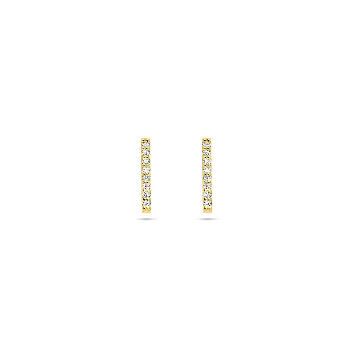 Fantasy Collection Oorbellen lab grown diamant 0.08ct (2x 0.04ct) g vs 10 mm 14K geelgoud