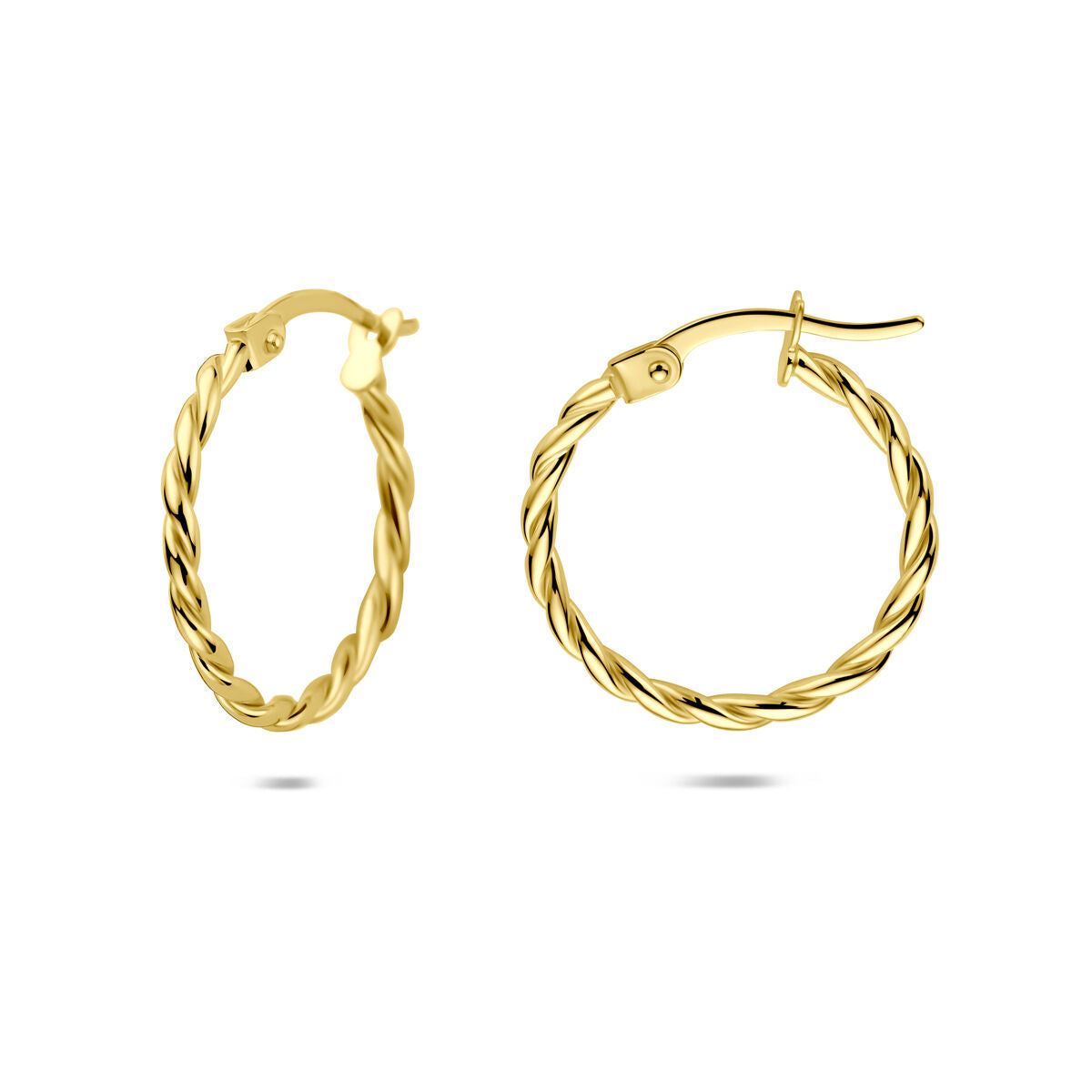 Fantasy Collection Oorbellen gedraaid 18 mm 14K geelgoud