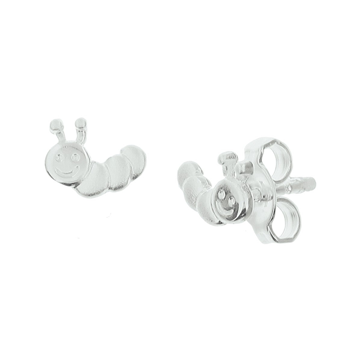 Zilveren oorknoppen rups - 1000599 - PansiteNederland.nl