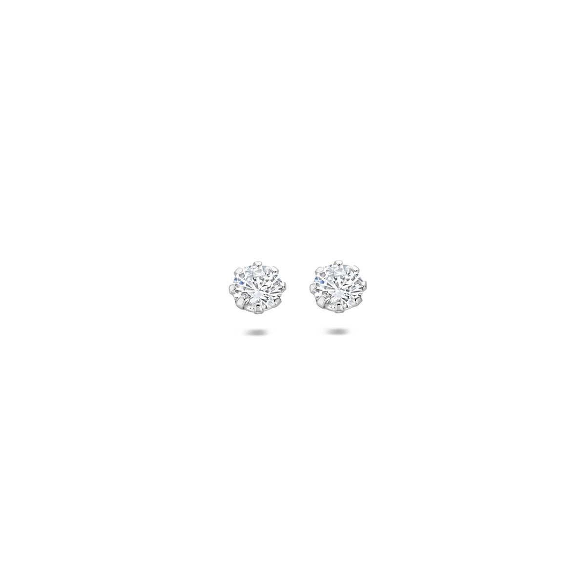 Oorknoppen zirkonia chaton 6-poots zilver 2,5 mm #Diameter steen (mm)_2.5