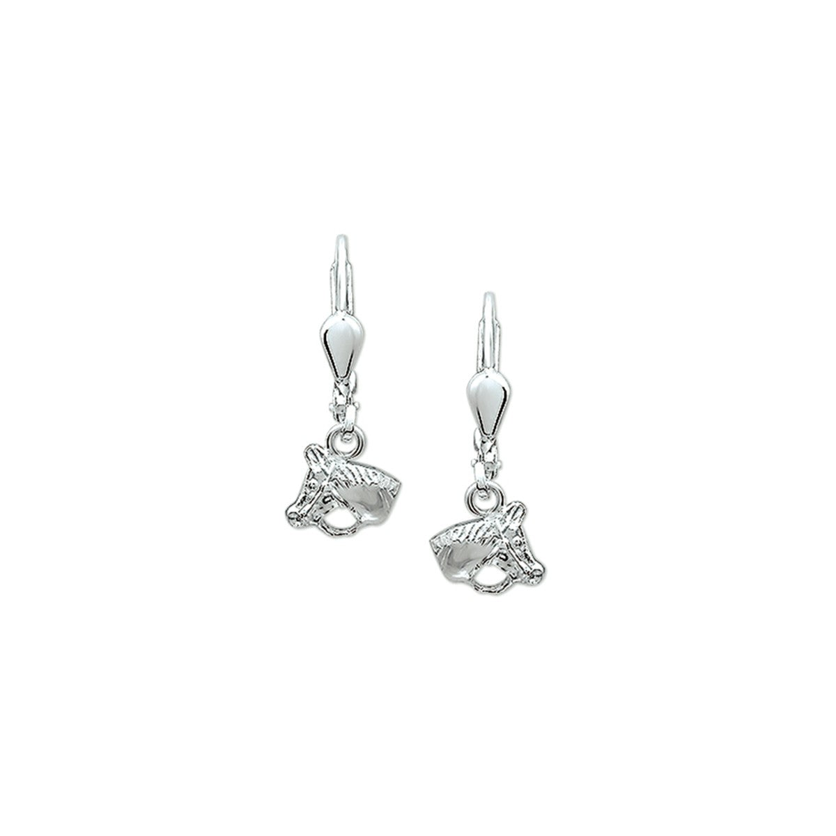 Fantasy Collection Hangende oorbellen paardenhoofd brisure haak zilver