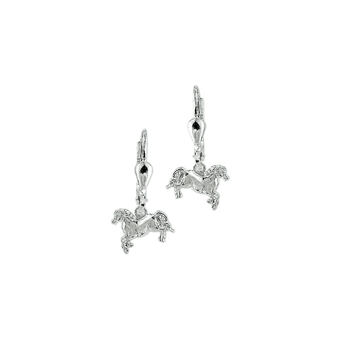 Fantasy Collection Hangende oorbellen paard brisure haak 22 mm zilver
